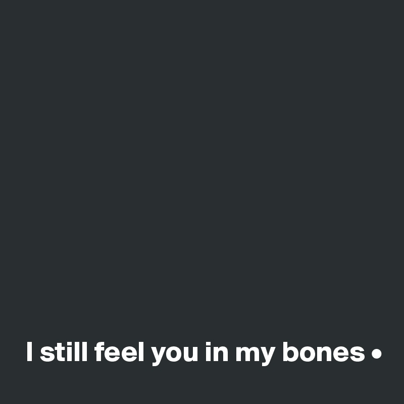 










 I still feel you in my bones •