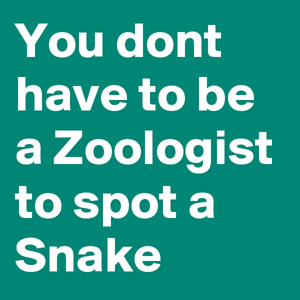 You dont have to be a Zoologist to spot a Snake