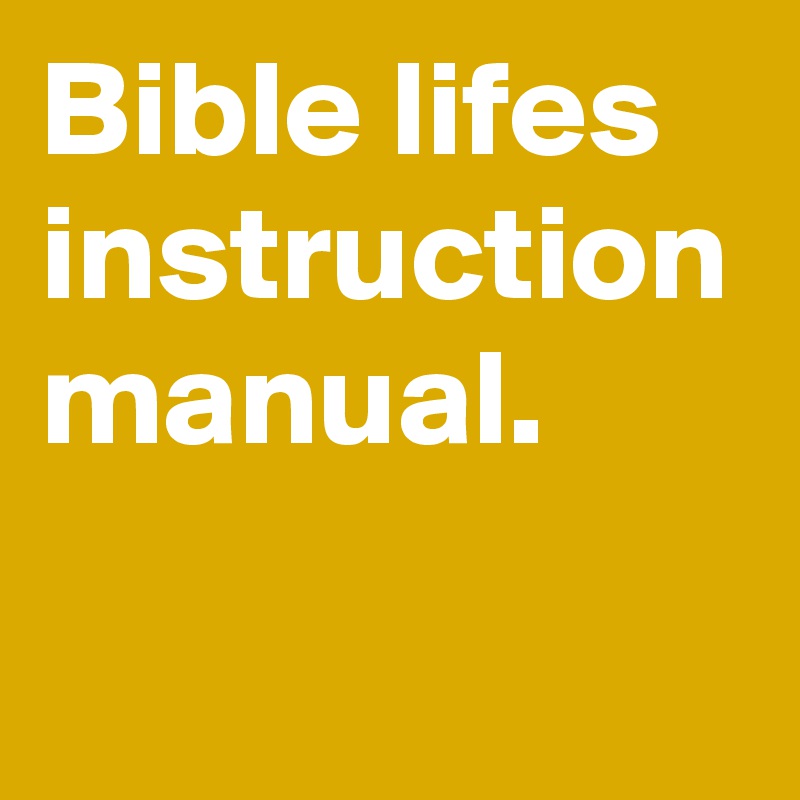 Bible lifes instruction manual.