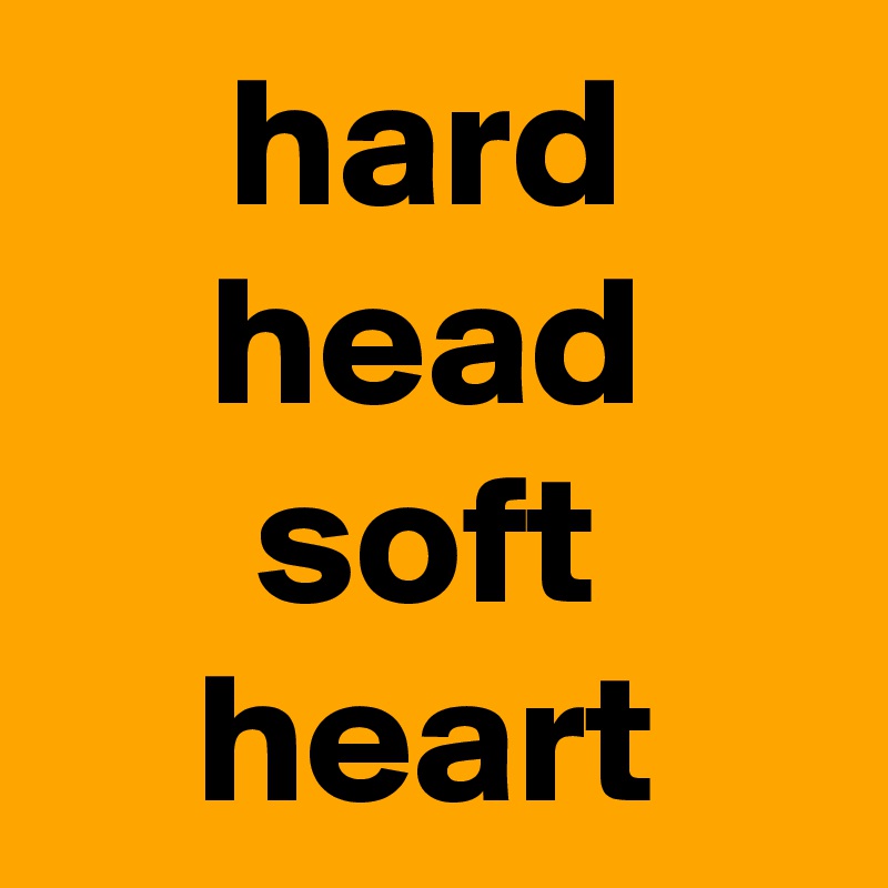 hard
head
soft
heart