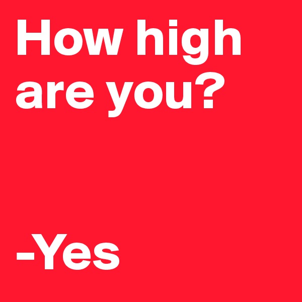 How high are you? 


-Yes