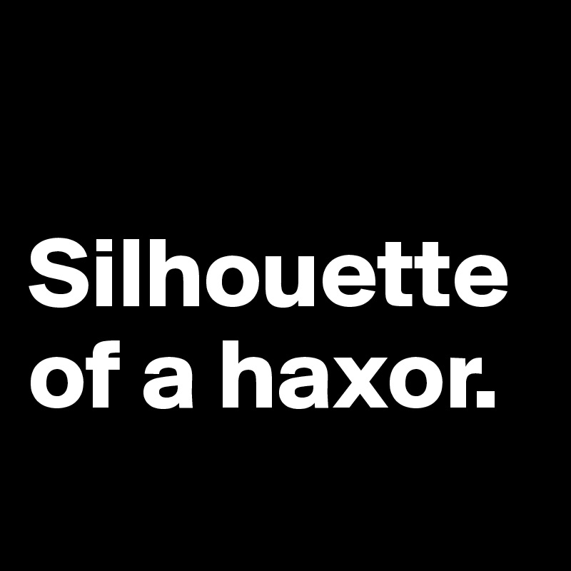 

Silhouette of a haxor.
