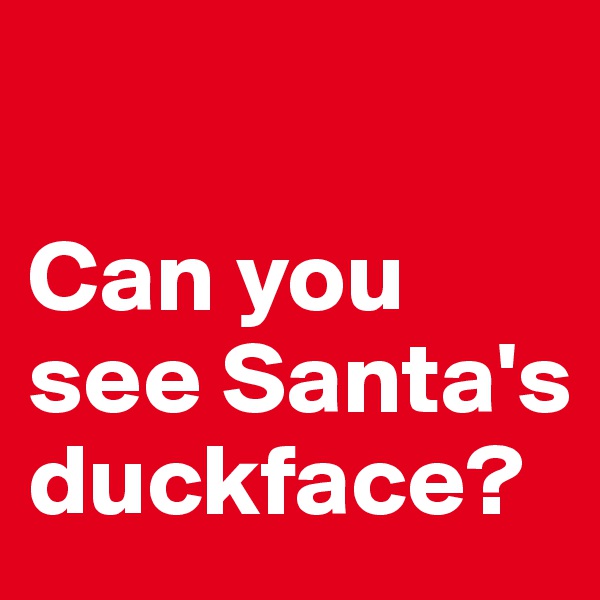 

Can you see Santa's duckface?