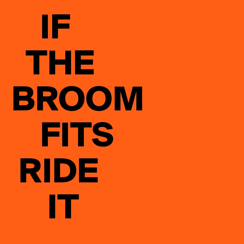     IF
  THE  
BROOM
    FITS
 RIDE 
     IT