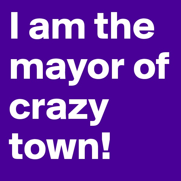 I am the mayor of crazy town!