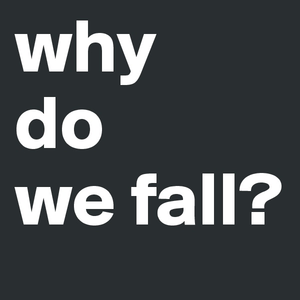 why 
do 
we fall?      