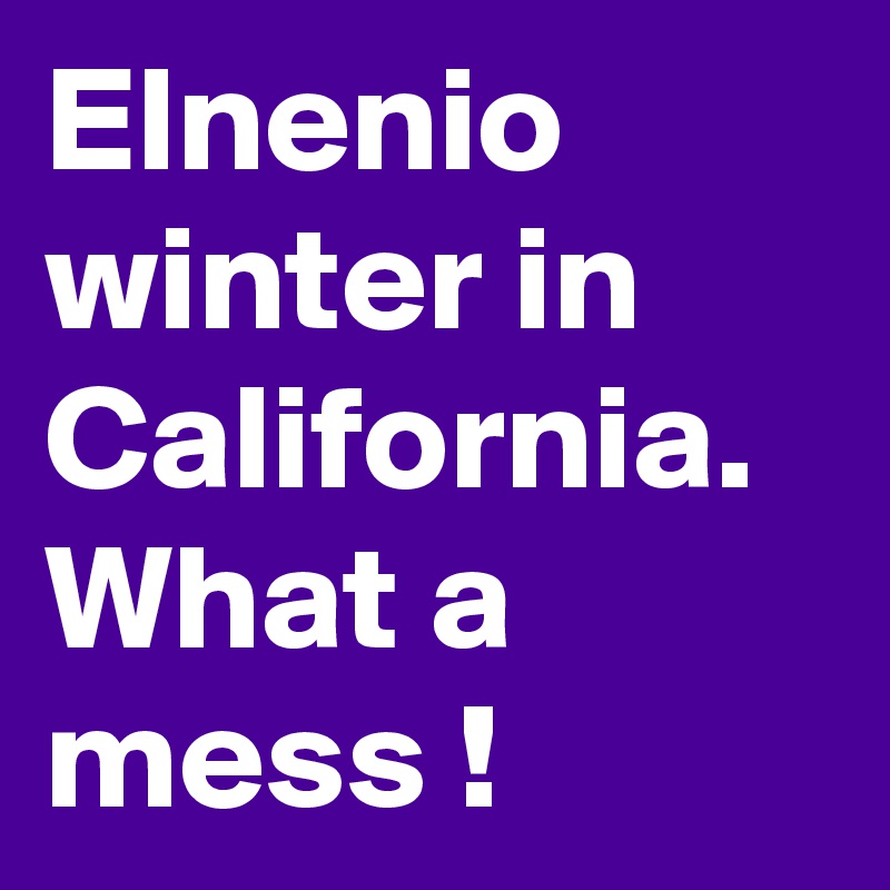 Elnenio winter in California.
What a mess !