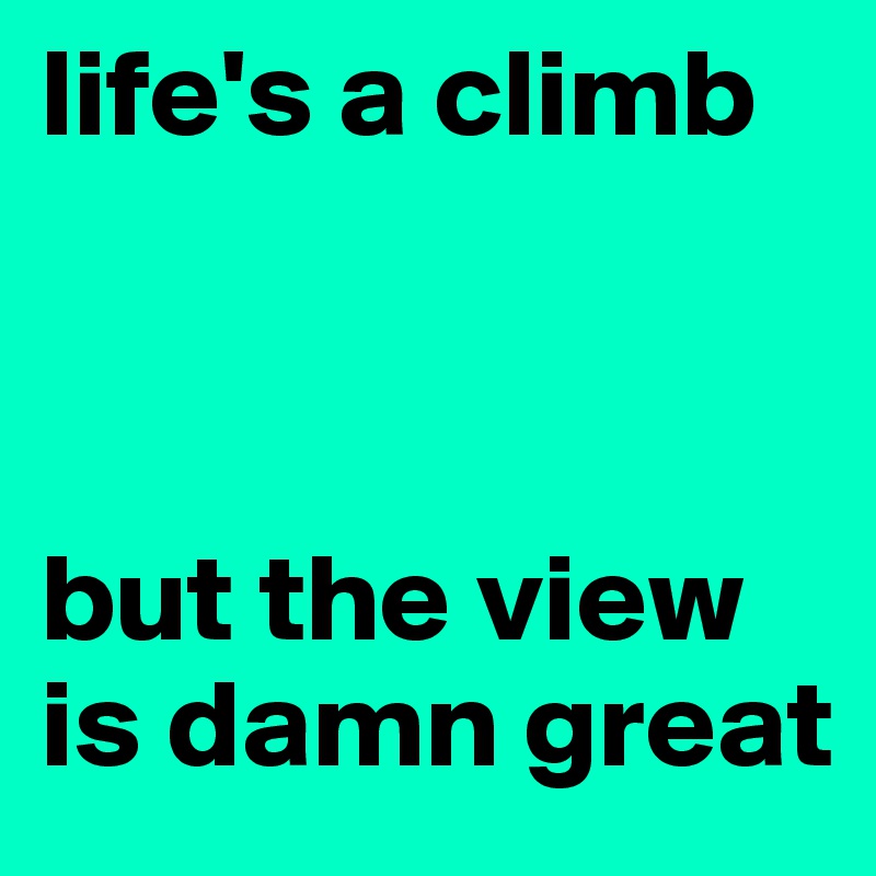 life's a climb 



but the view is damn great 