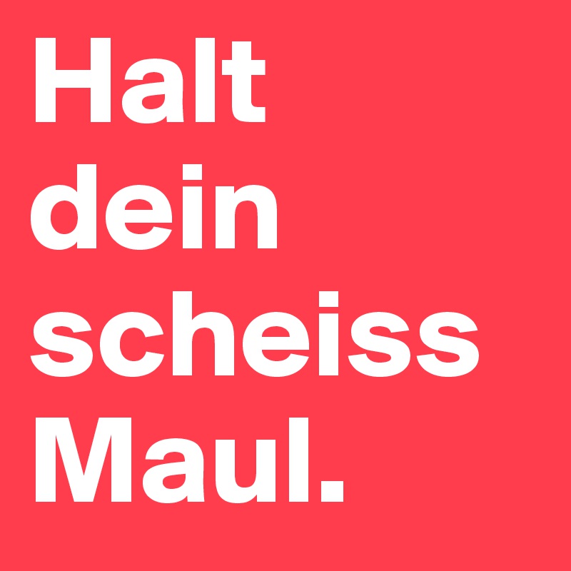 Halt dein scheissMaul. 