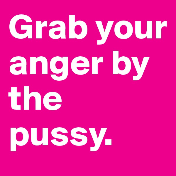Grab your anger by the pussy.