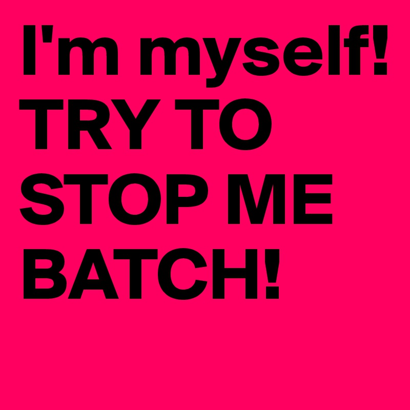 I'm myself! TRY TO STOP ME BATCH!