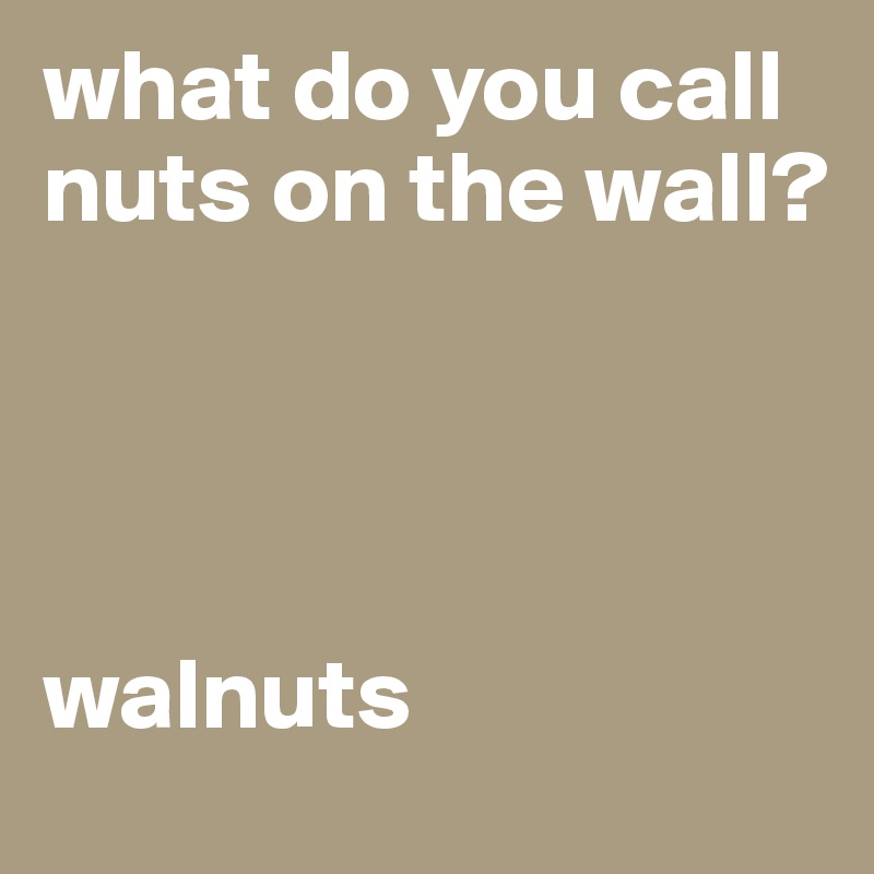 what do you call nuts on the wall? 




walnuts