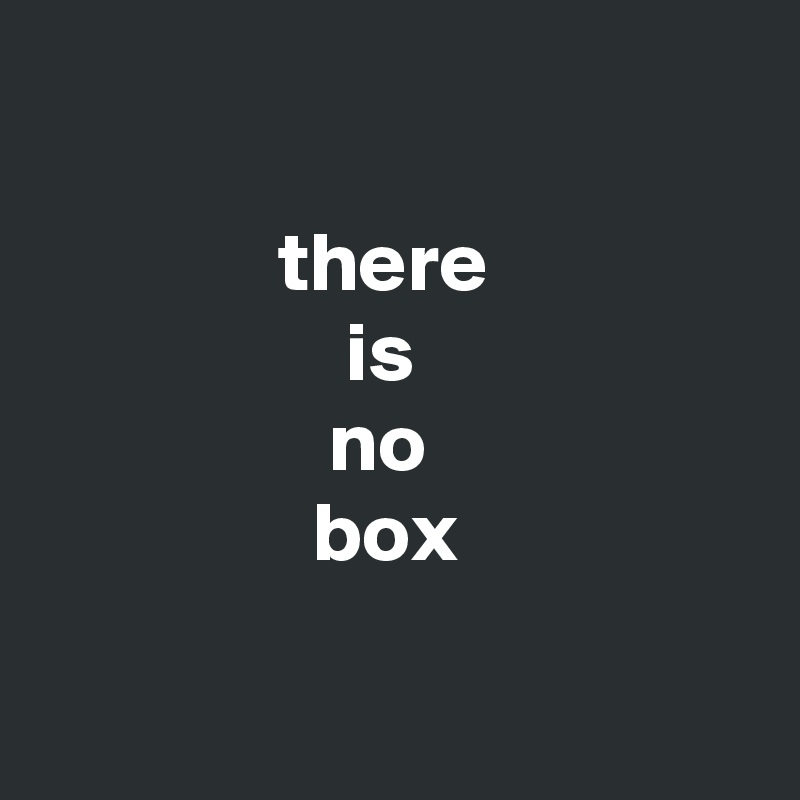 

              there
                  is
                 no
                box

