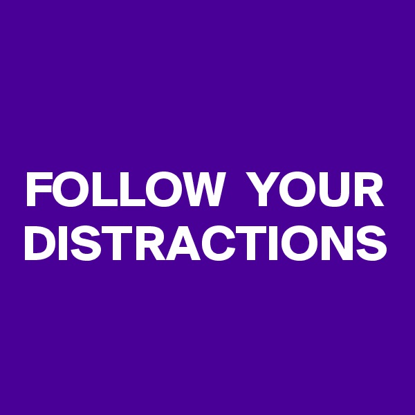 
FOLLOW  YOUR DISTRACTIONS
