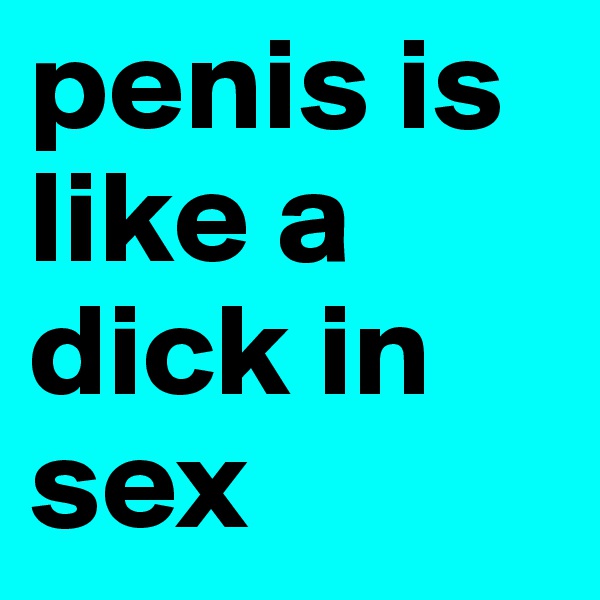 penis is like a dick in sex