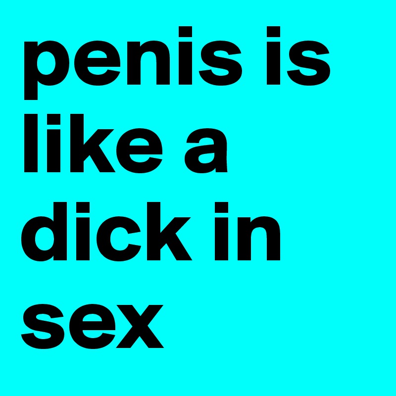 penis is like a dick in sex