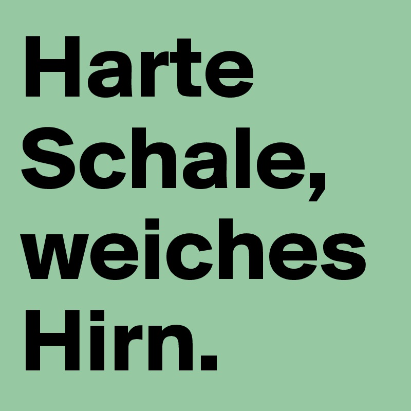 Harte Schale, weiches Hirn.