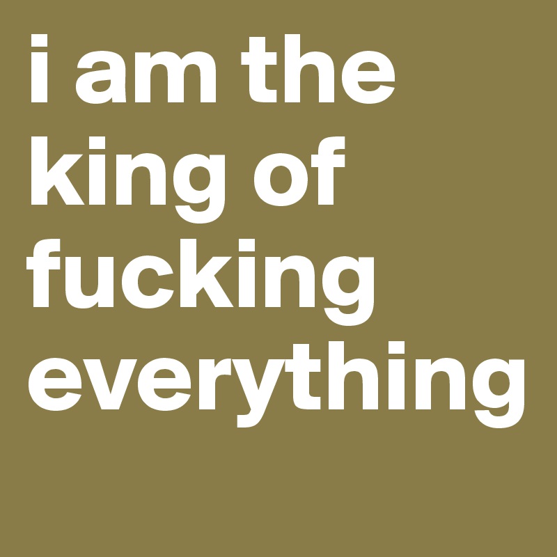 i am the king of fucking everything