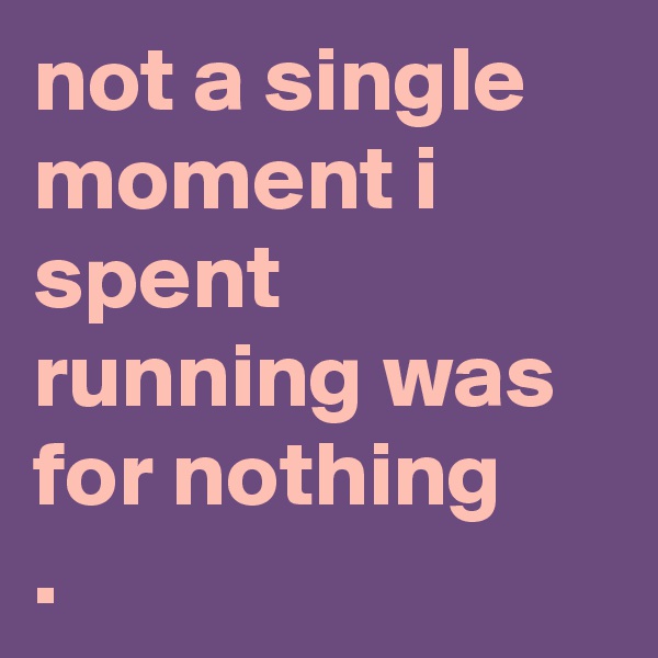 not a single moment i spent running was for nothing
. 
