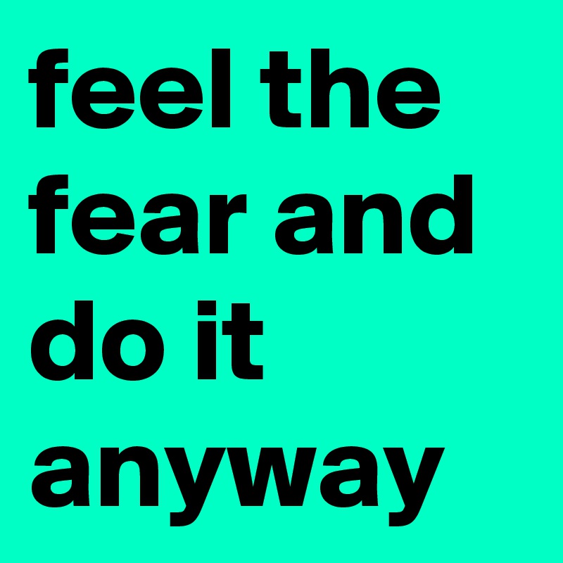 feel the fear and do it anyway