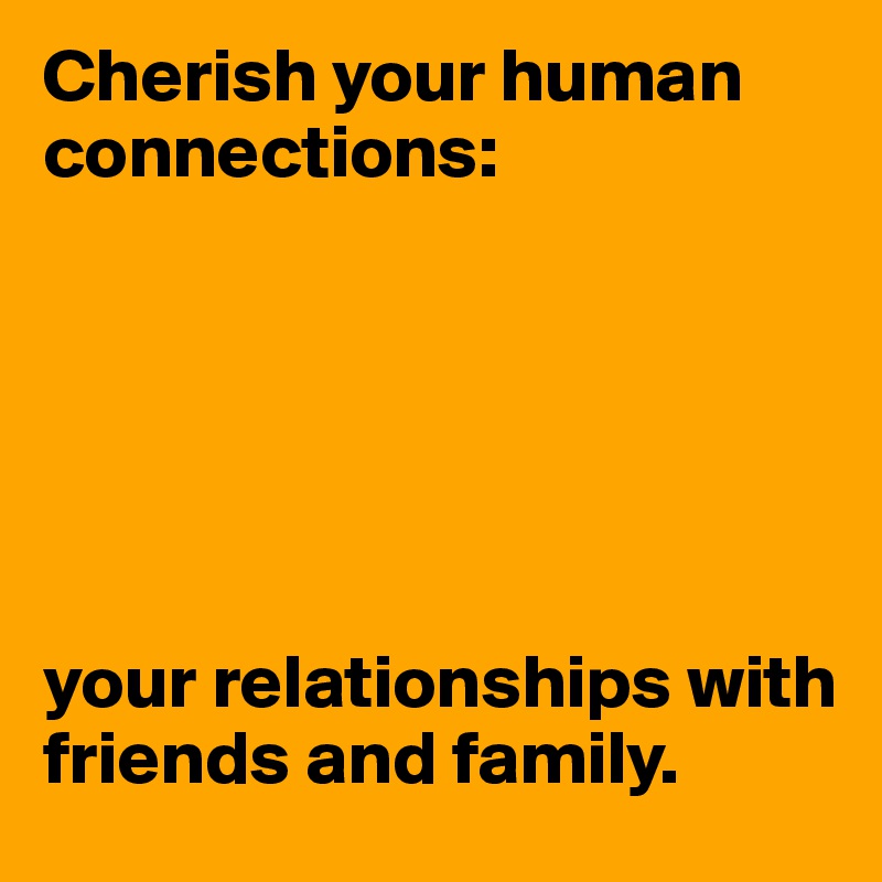Cherish your human connections:






your relationships with friends and family.