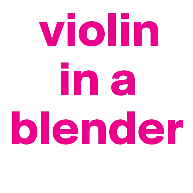    violin 
     in a blender