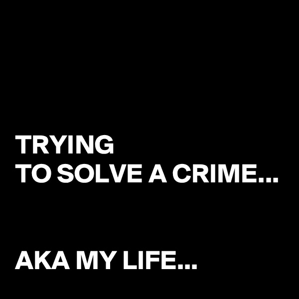 



TRYING 
TO SOLVE A CRIME...


AKA MY LIFE...
