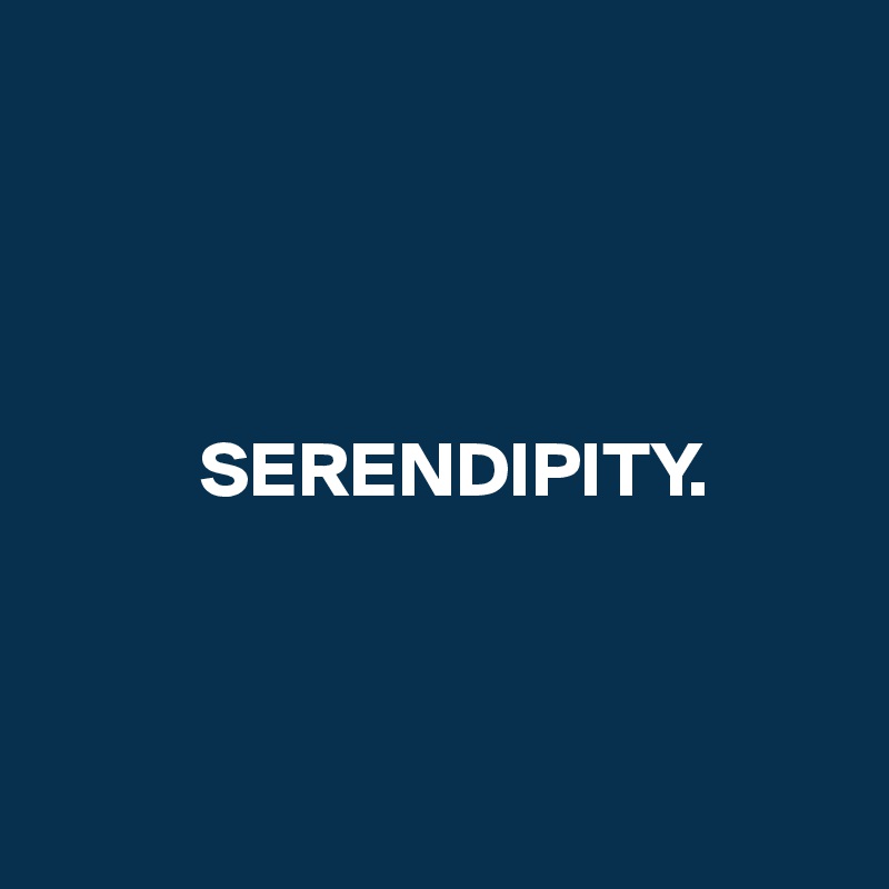 




          SERENDIPITY. 



