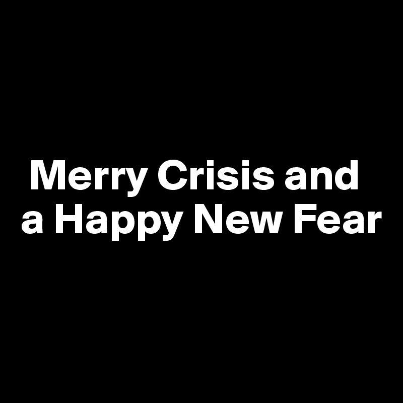 


 Merry Crisis and a Happy New Fear



