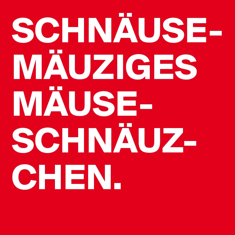 SCHNÄUSE-
MÄUZIGES 
MÄUSE-SCHNÄUZ-CHEN.