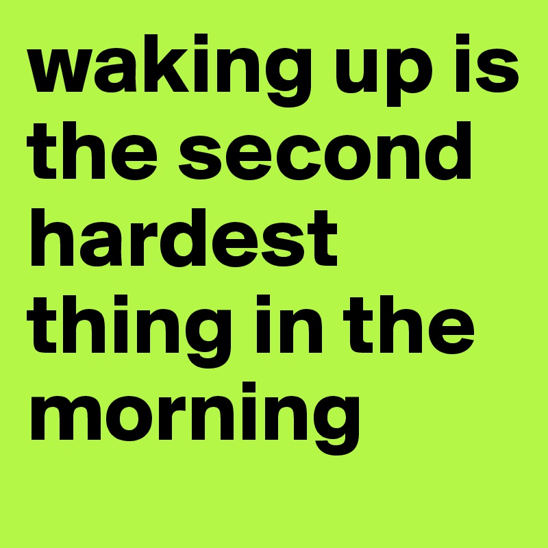 waking up is the second hardest thing in the morning