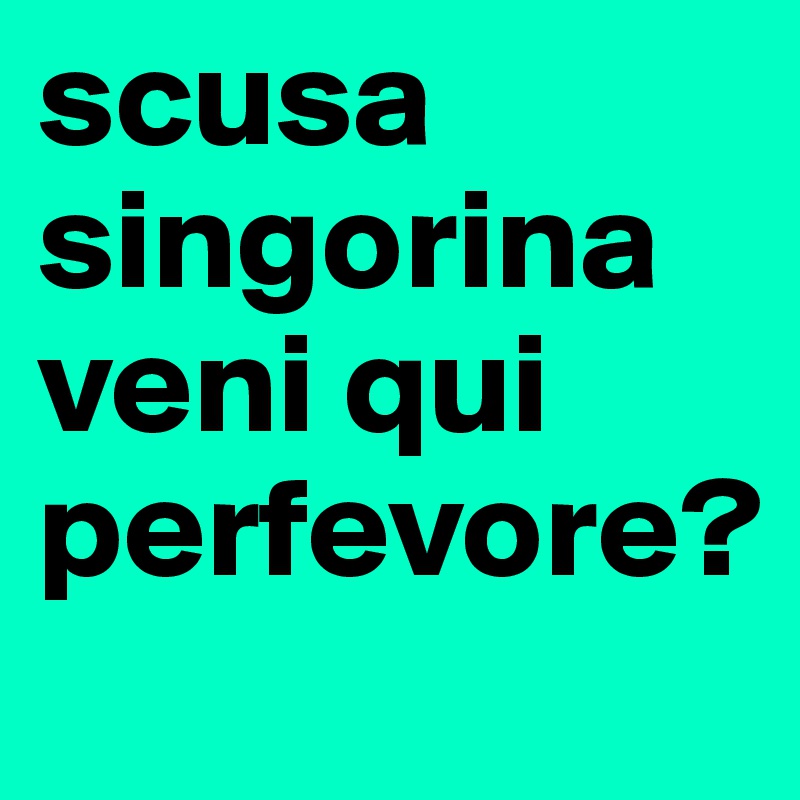 scusa singorina veni qui perfevore?