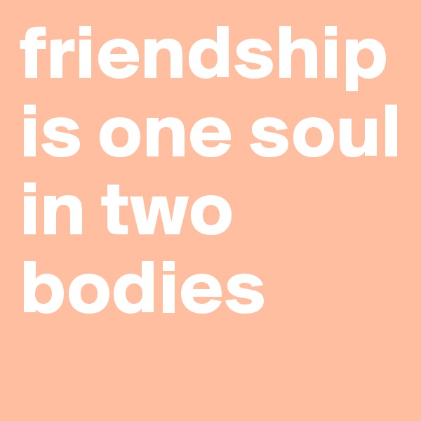 friendship is one soul in two bodies