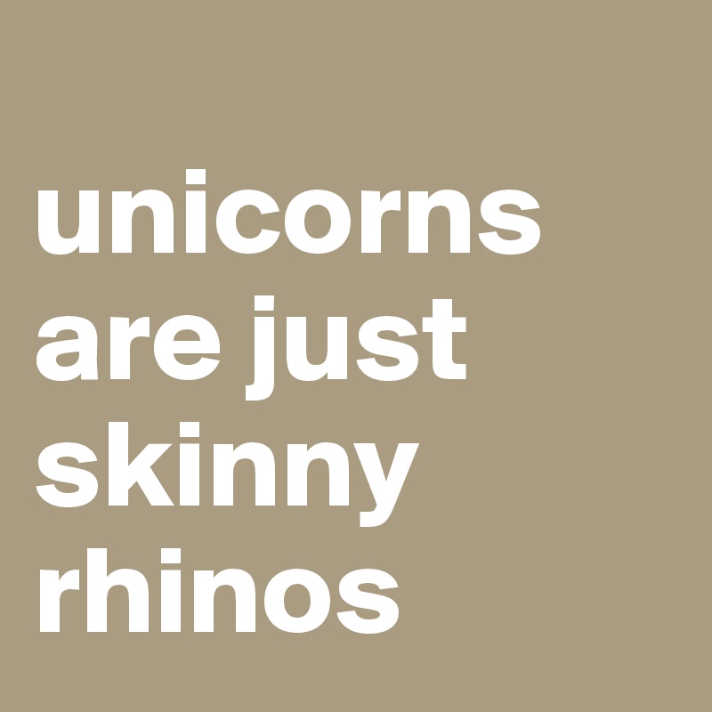 
unicorns are just skinny rhinos