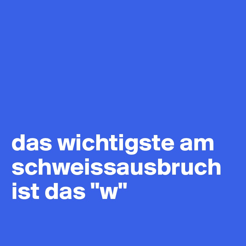 




das wichtigste am schweissausbruch ist das "w"
