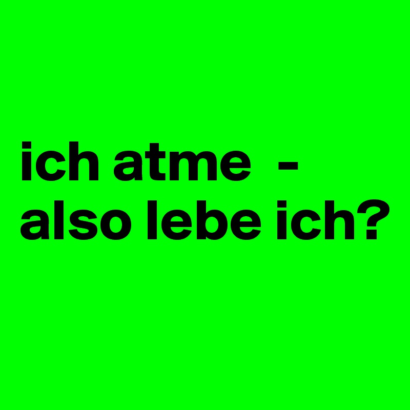 

ich atme  - also lebe ich?


