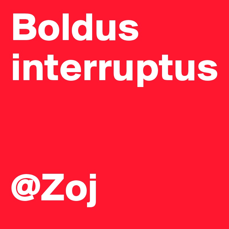 Boldus interruptus


@Zoj