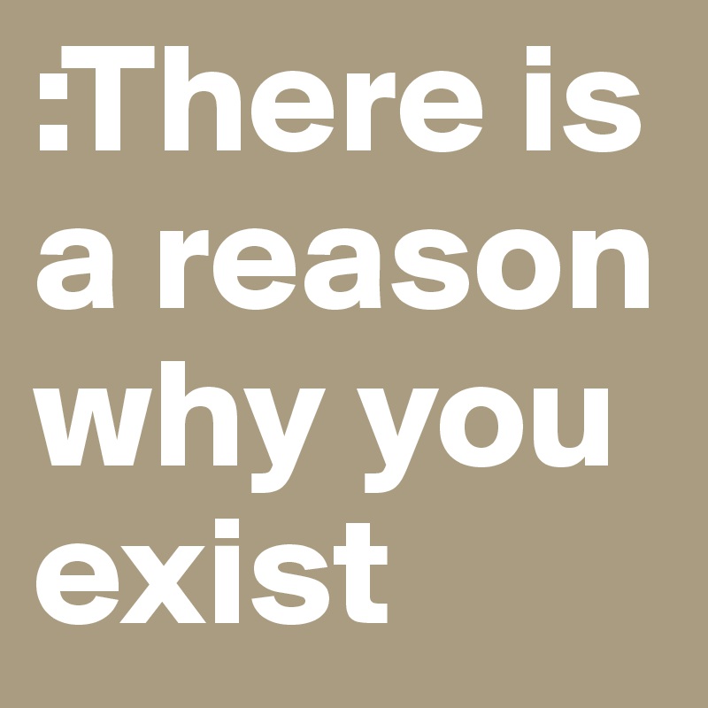:There is a reason why you exist 
