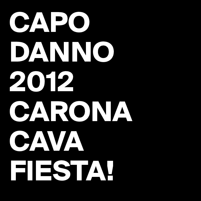 CAPO
DANNO
2012
CARONA
CAVA
FIESTA!