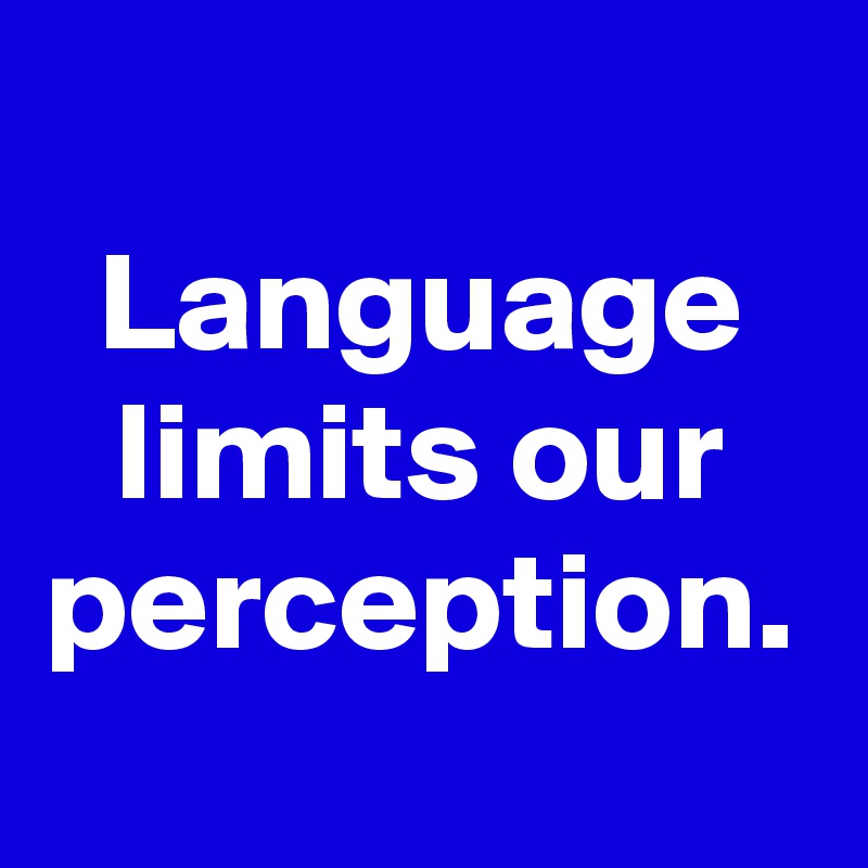 Language limits our perception.