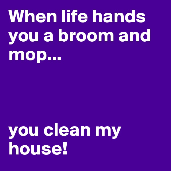 When life hands you a broom and mop...



you clean my house! 