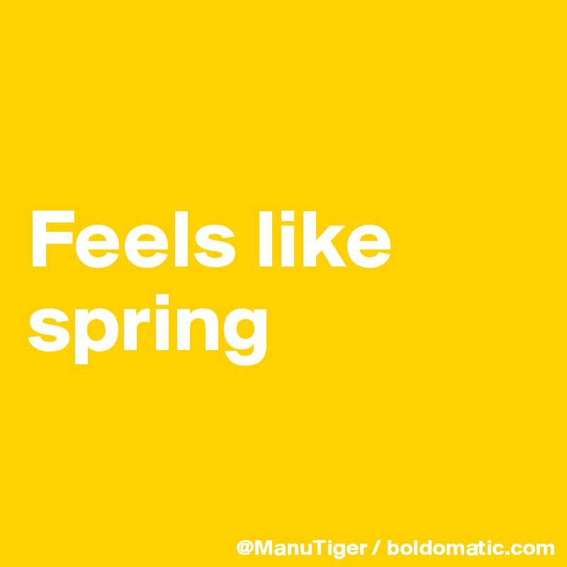 

Feels like spring

