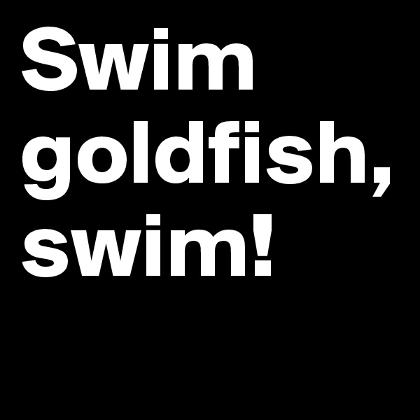 Swim goldfish, swim!     
