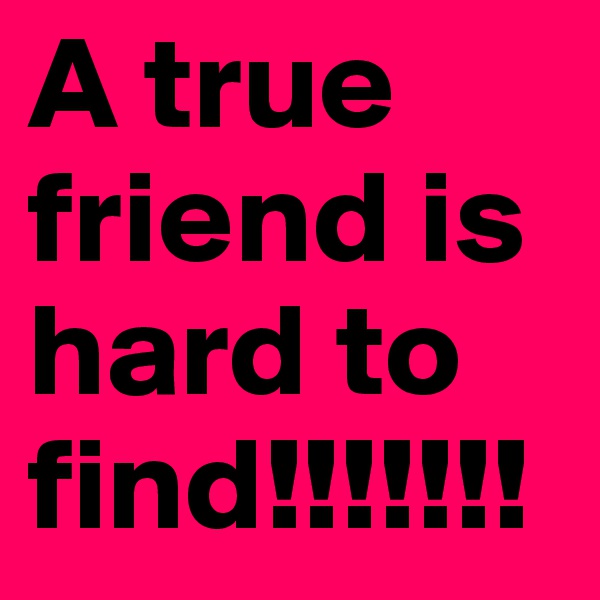 A true friend is hard to find!!!!!!!