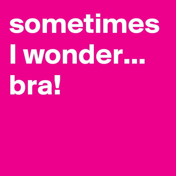 sometimes I wonder... bra! 