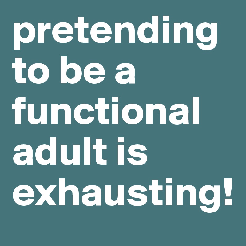 pretending to be a functional adult is exhausting!
