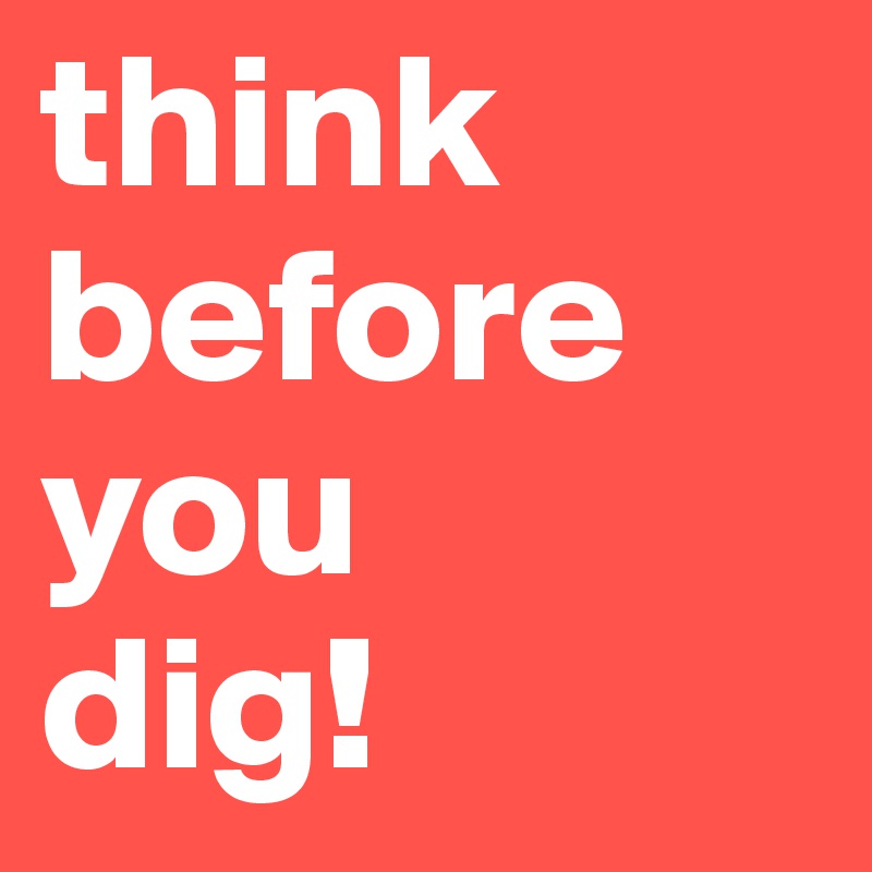 think before you 
dig!