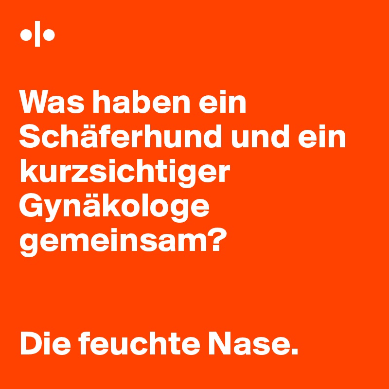 •|•

Was haben ein Schäferhund und ein kurzsichtiger Gynäkologe gemeinsam?


Die feuchte Nase.