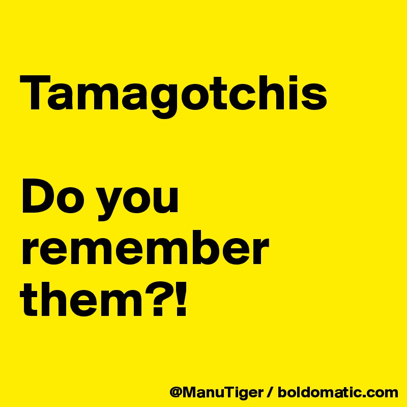 
Tamagotchis

Do you remember them?!
