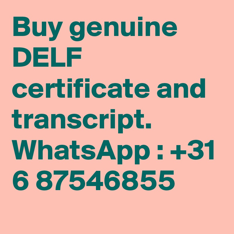 Buy genuine DELF certificate and transcript. WhatsApp : +31 6 87546855